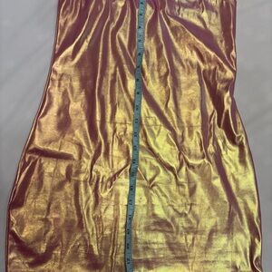 PrettyLittleThing Metallic Gold Mini Dress